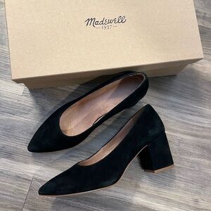 Madewell Black Suede Block Heels